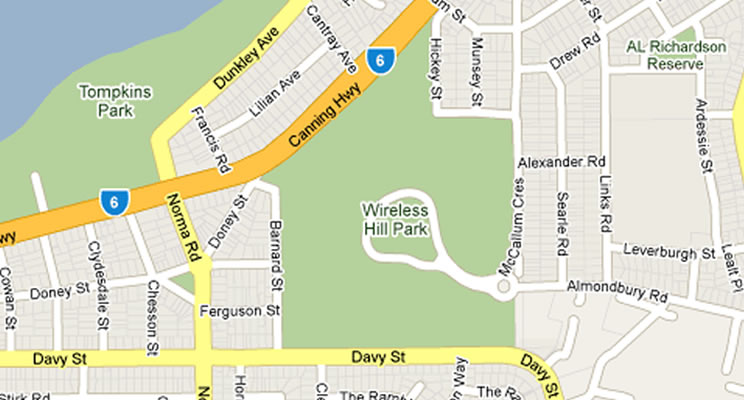 map view of wireless hill